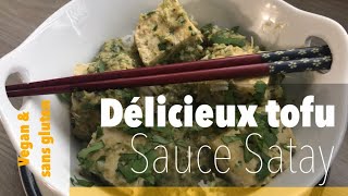 Délicieux tofu sauce Satay  sauce indonésienne aux arachides  Tofu texturé [upl. by Veradis225]