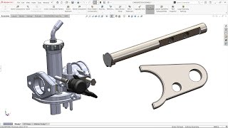 Splendor Bike Engine Carburetor choke holding plate amp screw in SolidWorks carburetor solidworks [upl. by Anaujik566]