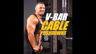 V Bar Cable PushDowns Triceps [upl. by Oiruam]