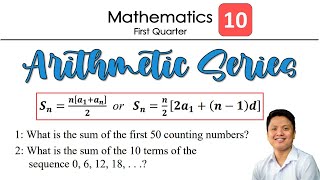 Arithmetic Series  Arithmetic Sequence  Mathematics  Grade 10 [upl. by Asiled]