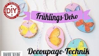 How To I Frühlingshafte Astscheiben I Decoupagetechnik I Deko Inspirationen Selbstgemacht [upl. by Immot]