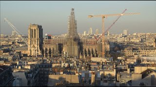 Timelapse  Léchafaudage de NotreDame de Paris [upl. by Yecam]