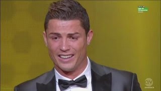 Cristiano Ronaldo EMOTIONAL After He Wins FIFA Ballon dOr 2013 HD [upl. by Anavrin]