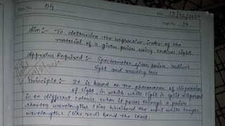 To determine the refractive index of material of a prism  spectroscopy practical  readings [upl. by Illek]