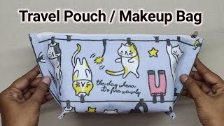 JUST 5 MINUTES  DIY LINED ZIPPER POUCH  Pouch bags  Cloth bag  How to make pouch at home  BAGS [upl. by Eednil]