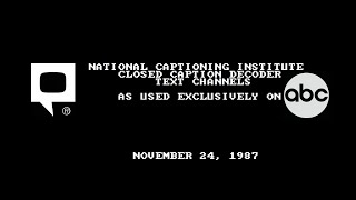 ABC Network Closed Caption Decoder Text Channel Recovery November 24 1987 [upl. by Anaujait891]