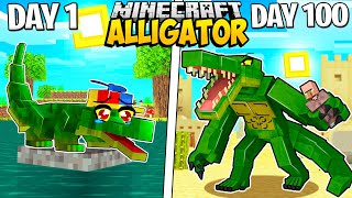 I Survived 100 Days as an ALLIGATOR in Minecraft [upl. by Jabin]