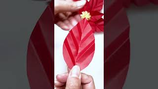 How To Make A Paper Poinsettia  Easy Paper Flower Tutorial paperflower papercrafts shorts [upl. by Benzel]