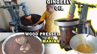 HOW  Gingelly OIL is Prepared   Wood Pressed Oil  Chekku Ennai  Factory Explorer [upl. by Naniac]