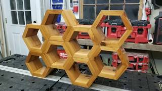 Tutorial Como hacer estantes o repisas hexagonales en madera [upl. by Alrak]