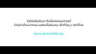 Variables estadísticas bidimensionales [upl. by Mcripley]