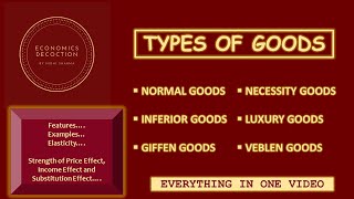 Types of Goods Normal Inferior Giffen Luxurious Necessity and Veblen Goods [upl. by Nelav]