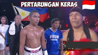 Duel Keras Petinju Indonesia Vs Petinju Filipina Saling Jual Beli Pukulan [upl. by Oidualc]