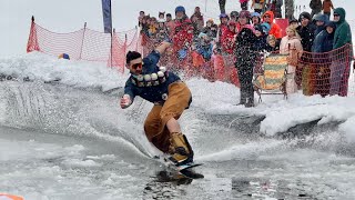 2024 SLUSH CUP  Pond Skim at Eaglecrest in Juneau Alaska [upl. by Alleunam]