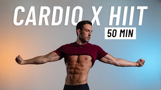 50 Min Cardio HIIT Workout To Burn Calories  Full Body At Home No Equipment [upl. by Enalahs]