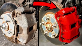 HOW TO PAINT BRAKE CALIPERS  Easiest Method  No Taking Off ANY Bolts Or Nuts [upl. by Jarrett]