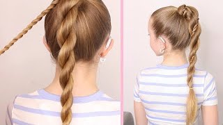 Easy ponytail hairstyle 📚💜 [upl. by Nahtal]