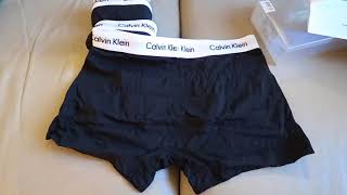 Calvin Klein Boxers Underwear Mens Pack of 3 Trunk Shorts Genuine Unboxing Authentic [upl. by Hatty]