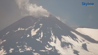 Volcano Etna erupting watch our live cam  SkylineWebcams [upl. by Nanine]