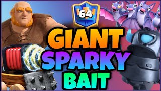 TOP 60 LADDER W GIANT SPARKY BAIT DECK  CLASH ROYALE [upl. by Ahsiak9]