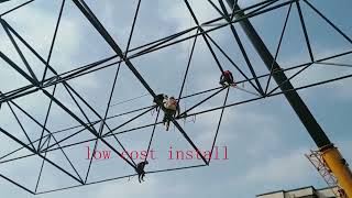 Low cost warehouse workshop canopy roof install [upl. by Oeflein]