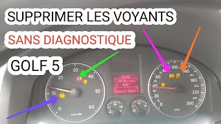 EFFACEMENT VOYANT Batterie ABS EPS SANS DIAGNOSTIQUE VOLKSWAGEN GOLF 5 2L [upl. by Katya]