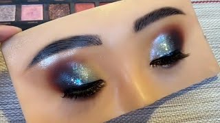 3D GLITTER EYEMAKEUPSIMPLE EYE MAKEUP TRENDING MAKEUP FOR BEGINNERS [upl. by Koa]