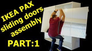 IKEA PAX WARDROBE Sliding doors assembly Part 1 [upl. by Hallimaj776]