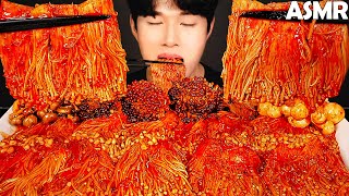 COOKING ASMR  Spicy enoki mushrooms mukbang  recipe amp no talking eating sounds [upl. by Kampmeier]