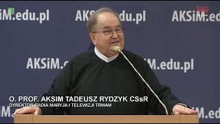 Sympozjum „Oblicza dziennikarstwa” Słowo o dr Tadeusza Rydzyka CSsR prof AKSiM [upl. by Hairu439]