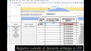 Unidad Tira Papeles  Planilla Seguimiento de Evaluaciones [upl. by Aloise]