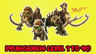 Monster Legends  Primigenius Level 1 to 90 Review [upl. by Franciska355]