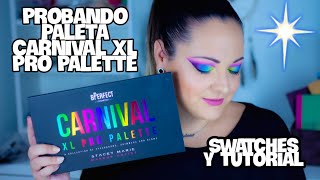 CARNIVAL XL PRO PALETTE DE BPERFECT RESEÑA SWATCHES Y TUTORIAL [upl. by Anuala]