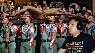 🇲🇽 Mexicano reacciona a Legionarios cantando el novio de la muerte en Málaga  España 🇪🇸 [upl. by Estus]