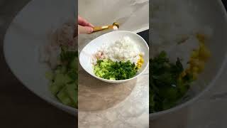 Крабовый салат с рисом recipe food крабовыйсалат рецепт [upl. by Airyt]