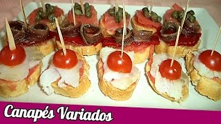 CANAPÉS VARIADOS  Recetas de Cocina [upl. by Atyekram]