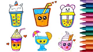 Fun Drink Drawings  Draw Cute Drinks  Mini Art Heroes [upl. by Etaner752]