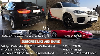 2012 BMW X6 M50d E71 vs 2010 BMW X6 xDrive40d E71 mit Steinbauer Tuning 0250 kmh [upl. by Gleda658]