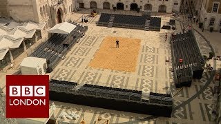 Gladiators in Guildhall Yard – BBC London News [upl. by Sanbo217]