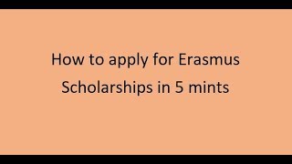 How to apply for erasmus scholarship [upl. by Leahcimnaj]