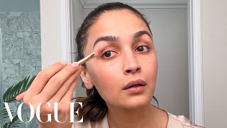 Alia Bhatts Guide to Ice Water Facials amp FoundationFree Makeup  Beauty Secrets  Vogue [upl. by Natal]