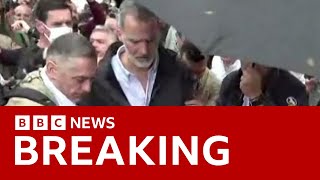 Angry crowds confront Spanish king in floodhit Valencia  BBC News [upl. by Lysander]