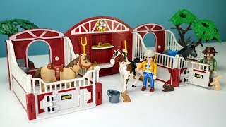 PLAYMOBIL Country Pony Stable and Rabbit Barn Playset  Build Review [upl. by Ganiats]