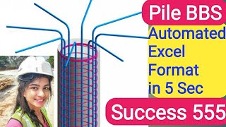 Pile amp Pile Cap BBS in 5 Sec Automated Excel Bar bending Schedule Format [upl. by Feirahs]