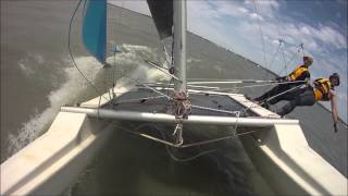 Calypso 16 sailing at Meningie January 2015 HD [upl. by Kiyoshi]