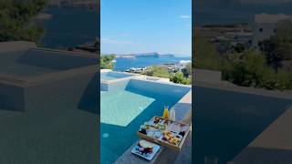 Santorini la private beach view villa 🇬🇷 shorts trending youtube [upl. by Schaefer]