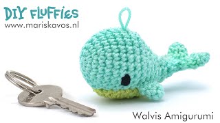 Walvis knuffel amigurumi haakpatroon sleutelhanger haken  Nederlands [upl. by Oirrad]