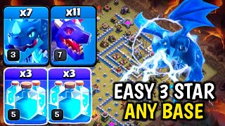 Th12 Electro Dragon Attack Strategy  Easy 3 Star Any Base Best Air Clone Spell Strategy CoC [upl. by Elleynad]