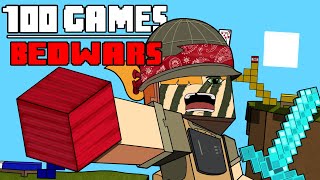 100 Games  Minecraft Bedwars [upl. by Sorensen843]