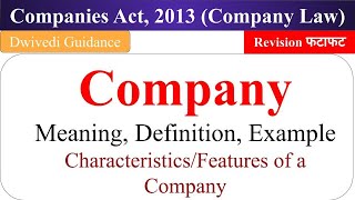 Companies Act 2013 Companies act Characteristics of Companies company law revision mba bcom [upl. by Rima]